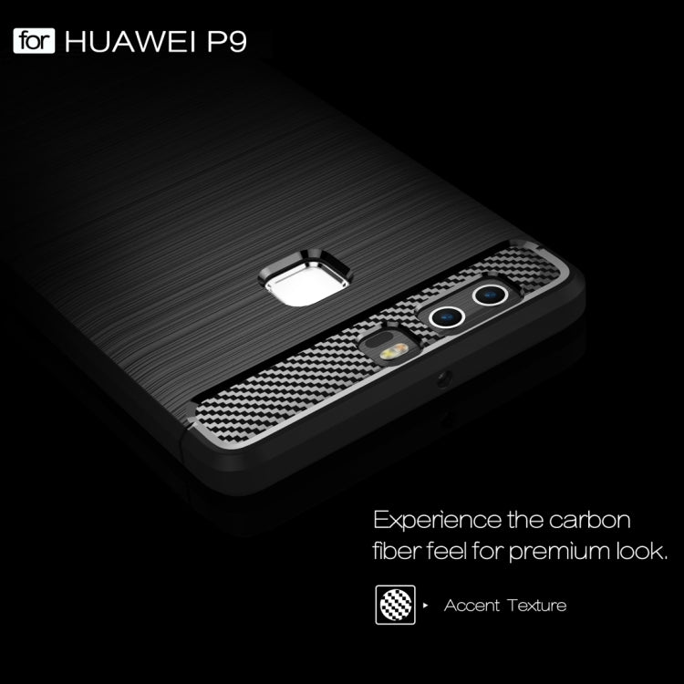 For Huawei  P9 Brushed Texture Fiber TPU Rugged Armor Protective Case
