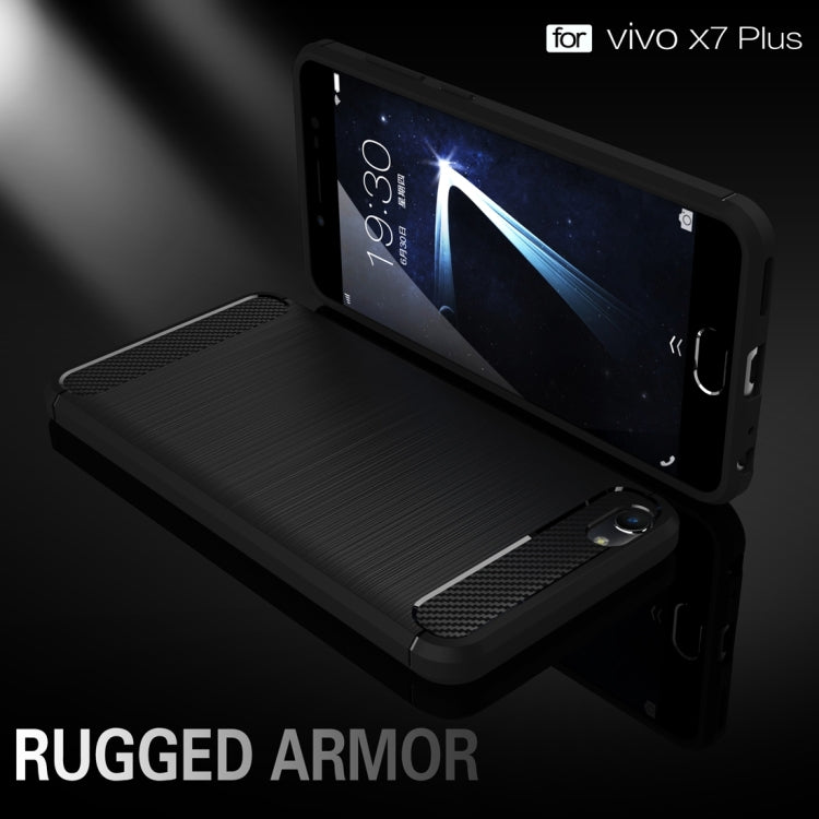 For Vivo  X7 Plus Brushed Texture Fiber TPU Rugged Armor Protective Case
