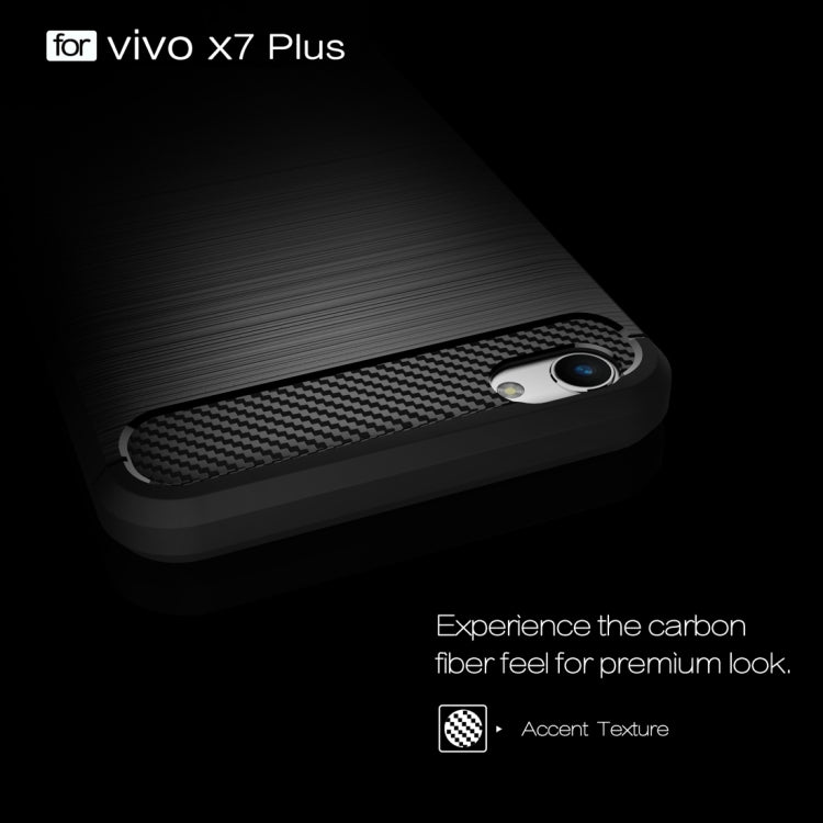 For Vivo  X7 Plus Brushed Texture Fiber TPU Rugged Armor Protective Case