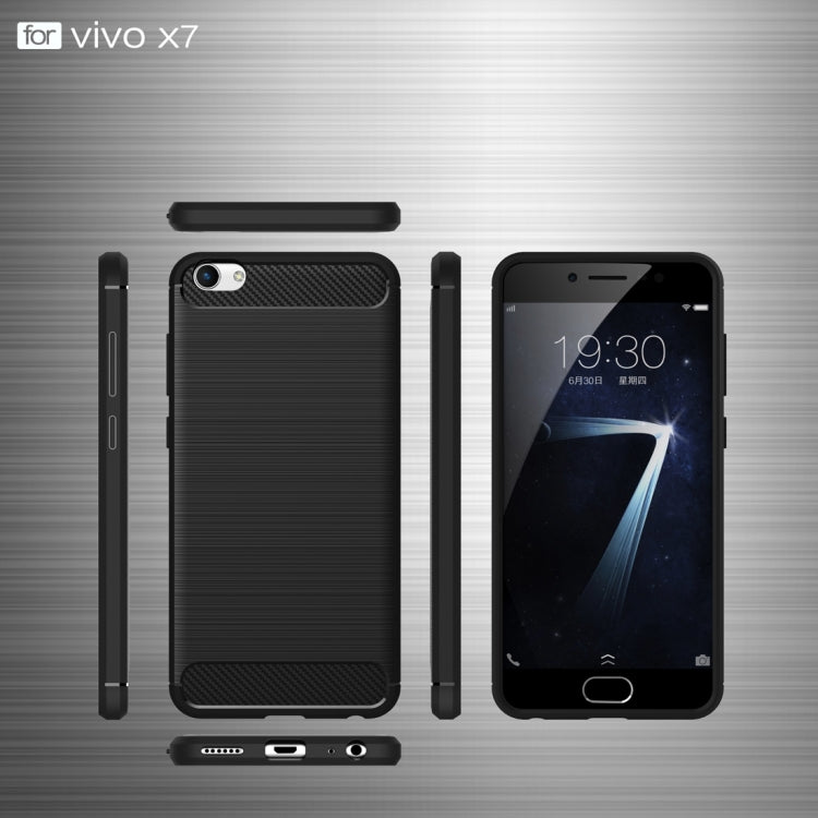 For Vivo  X7 Brushed Texture Fiber TPU Rugged Armor Protective Case