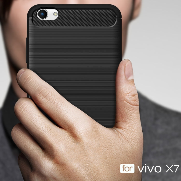 For Vivo  X7 Brushed Texture Fiber TPU Rugged Armor Protective Case