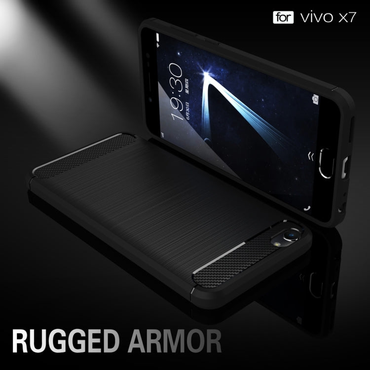 For Vivo  X7 Brushed Texture Fiber TPU Rugged Armor Protective Case