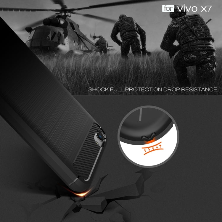 For Vivo  X7 Brushed Texture Fiber TPU Rugged Armor Protective Case