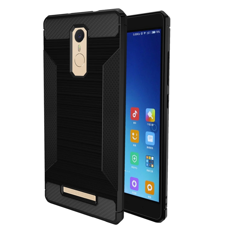 For Xiaomi  Redmi Note 3 Brushed Texture Carbon Fiber Anti-slip TPU Protective Cover Case