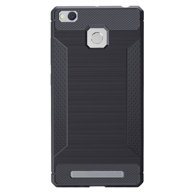 For Xiaomi  Redmi 3 / 3s / 3 Pro Brushed Texture Carbon Fiber Anti-slip TPU Protective Cover Case