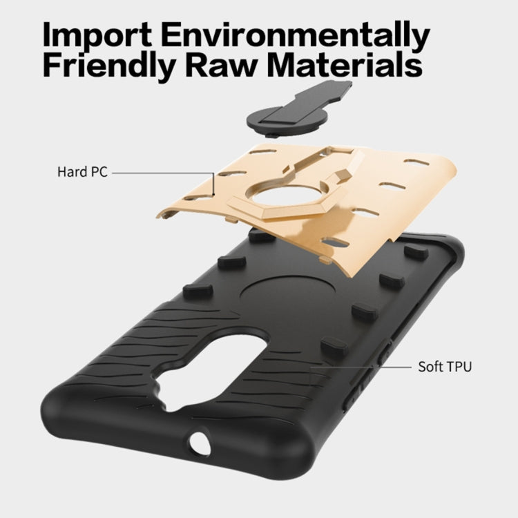 For Lenovo K8 Plus PC + TPU Dropproof Sniper Hybrid Protective Back Cover Case with 360 Degree Rotation Holder