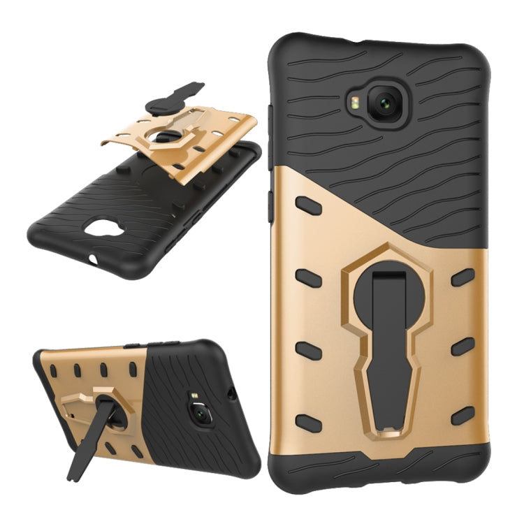 For Asus Zenfone 4 Selfie (ZD553KL) PC + TPU Dropproof Sniper Hybrid Protective Back Cover Case with 360 Degree Rotation Holder