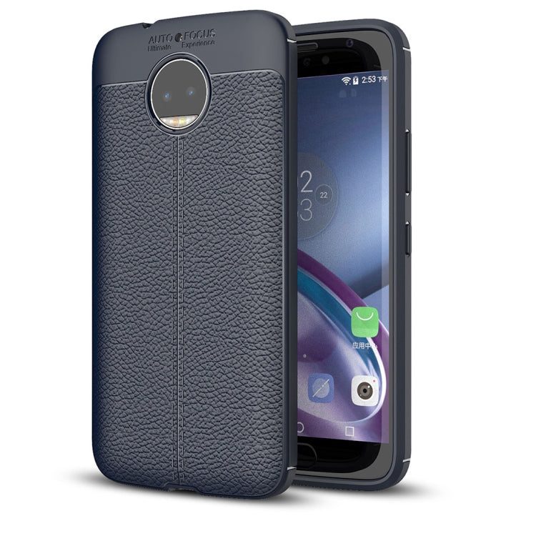 For Motorola Moto G5S Plus Litchi Texture Full Coverage TPU Protective Back Cover Case