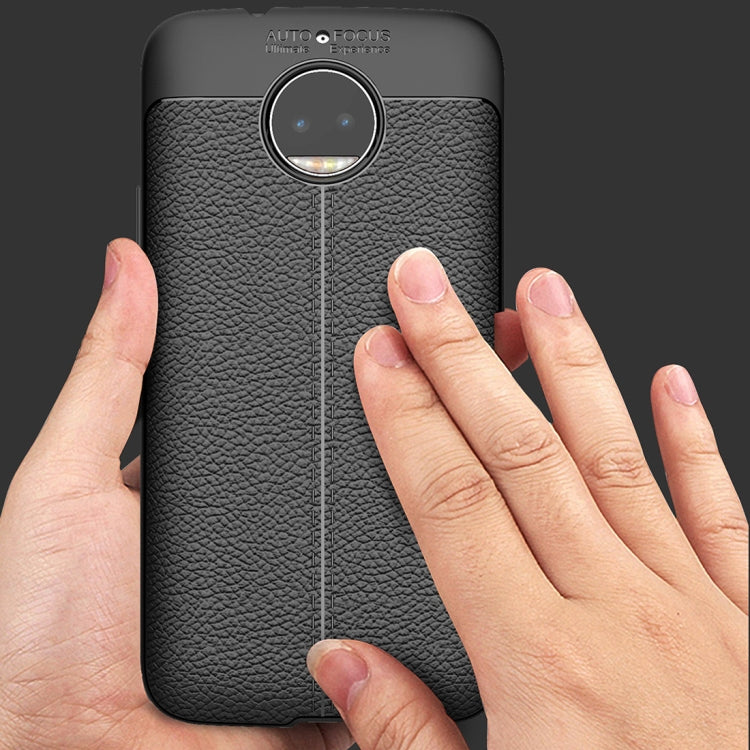 For Motorola Moto G5S Plus Litchi Texture Full Coverage TPU Protective Back Cover Case