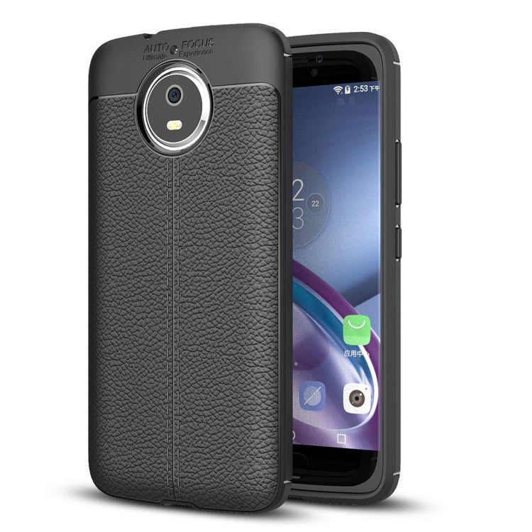 For Motorola Moto G5S Litchi Texture Full Coverage TPU Protective Back Cover Case