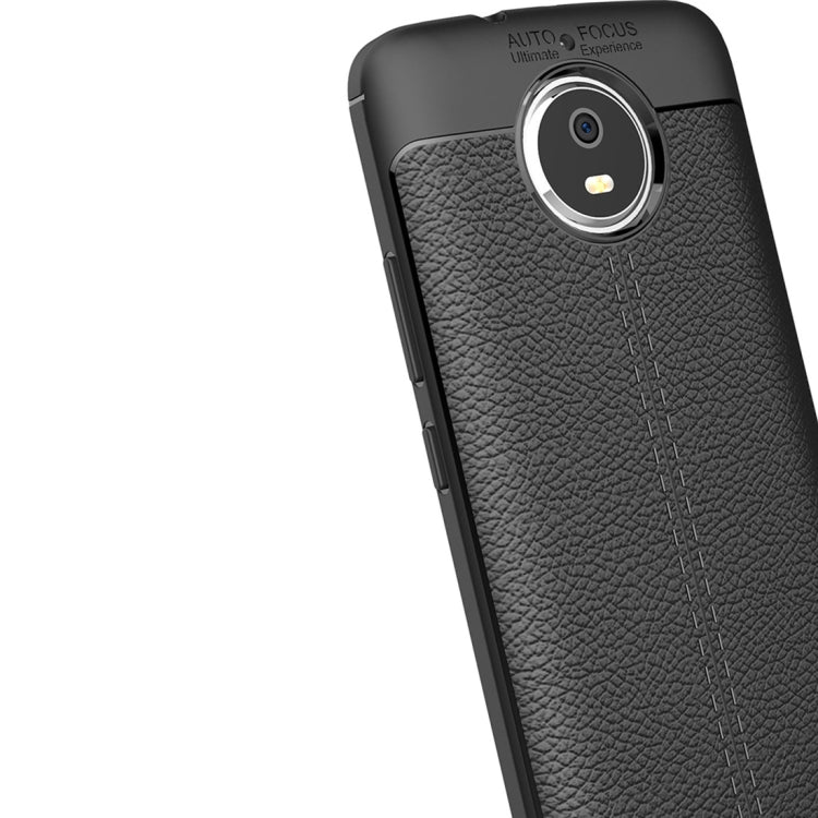 For Motorola Moto G5S Litchi Texture Full Coverage TPU Protective Back Cover Case