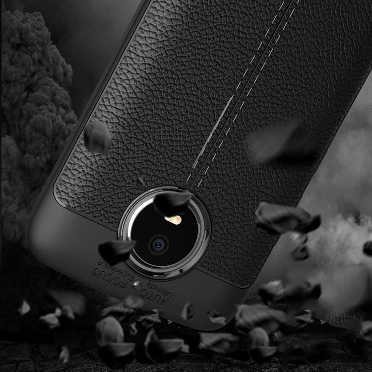 For Motorola Moto G5S Litchi Texture Full Coverage TPU Protective Back Cover Case