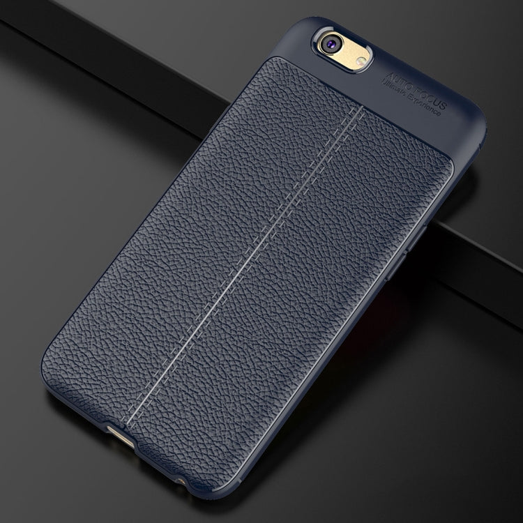 For OPPO  A59 Litchi Texture Full Coverage TPU Protective Back Cover Case