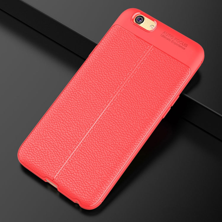 For OPPO  A59 Litchi Texture Full Coverage TPU Protective Back Cover Case