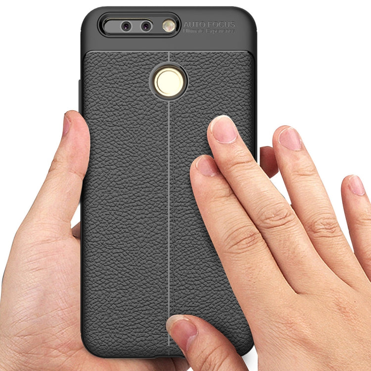 For Huawei  P9 Litchi Texture Full Coverage TPU Protective Back Cover Case