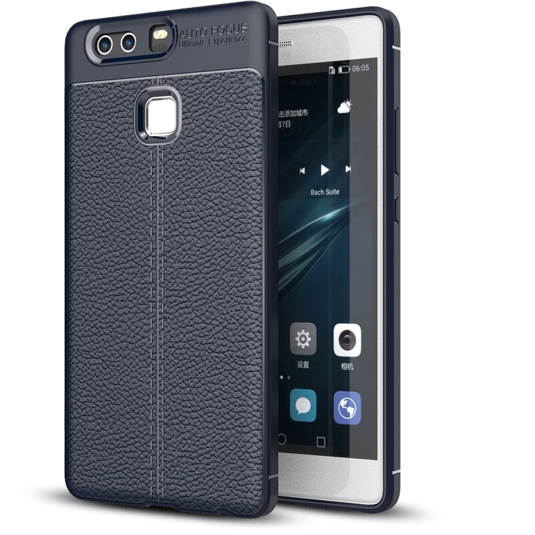 For Huawei  P9 Litchi Texture Full Coverage TPU Protective Back Cover Case