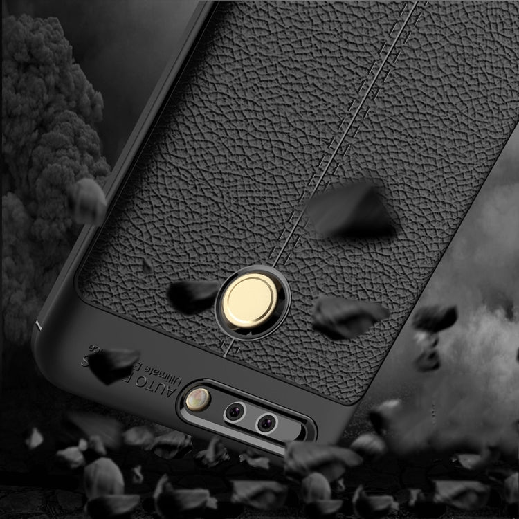 For Huawei  P9 Litchi Texture Full Coverage TPU Protective Back Cover Case