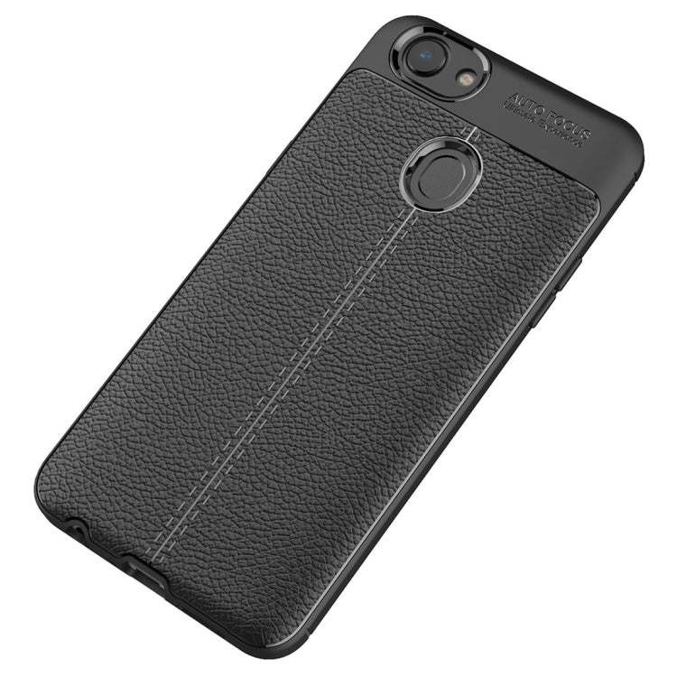 For OPPO  A79 Litchi Texture Design Soft TPU Anti-skip Protective Cover Back Case