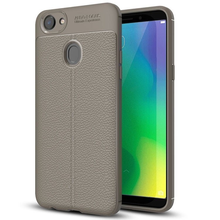 For OPPO  A79 Litchi Texture Design Soft TPU Anti-skip Protective Cover Back Case