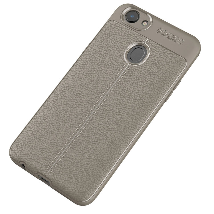 For OPPO  A79 Litchi Texture Design Soft TPU Anti-skip Protective Cover Back Case