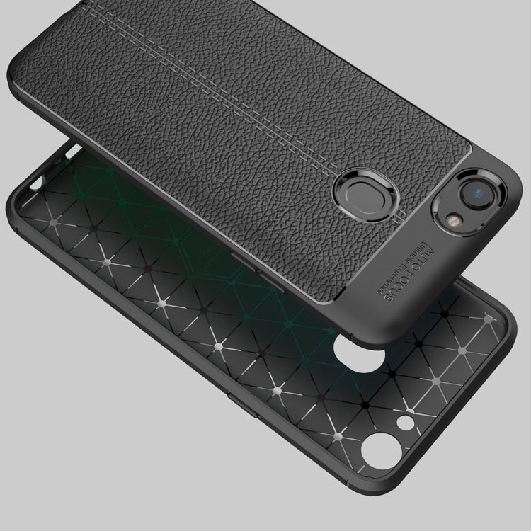 For OPPO  A79 Litchi Texture Design Soft TPU Anti-skip Protective Cover Back Case