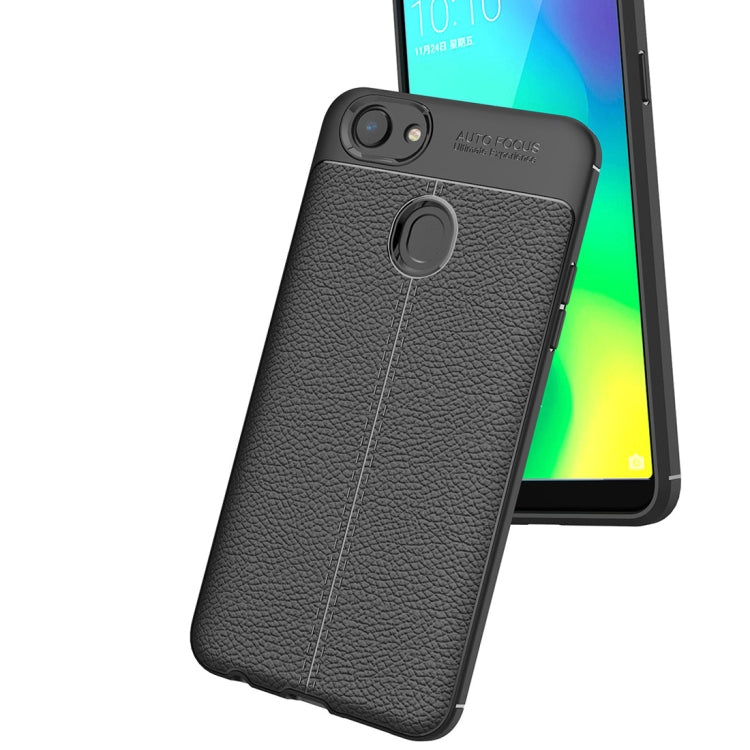 For OPPO  A79 Litchi Texture Design Soft TPU Anti-skip Protective Cover Back Case