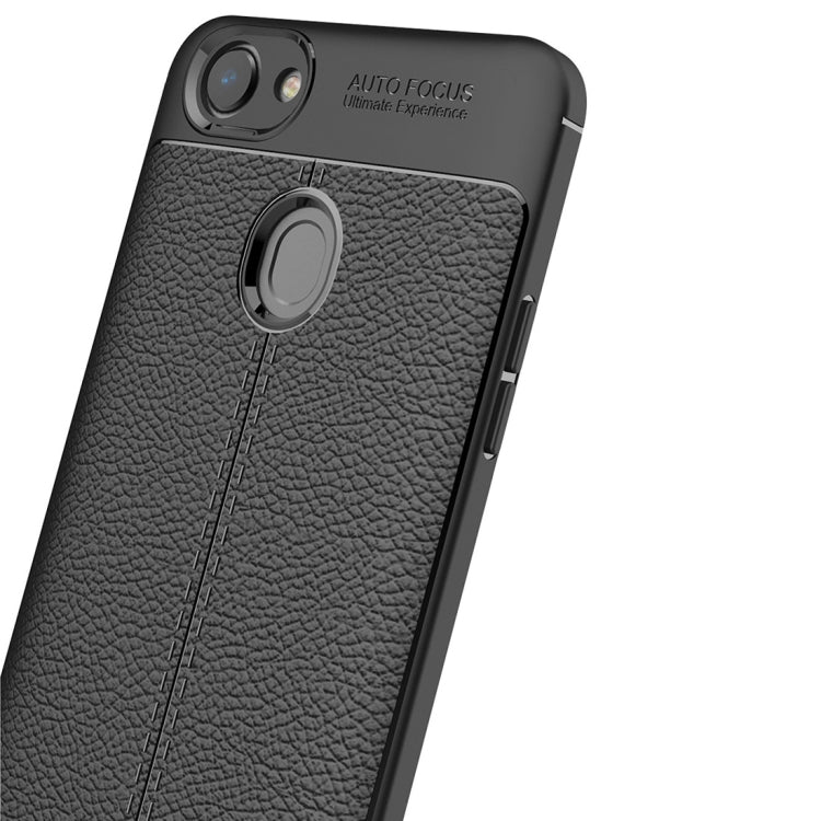 For OPPO  A79 Litchi Texture Design Soft TPU Anti-skip Protective Cover Back Case