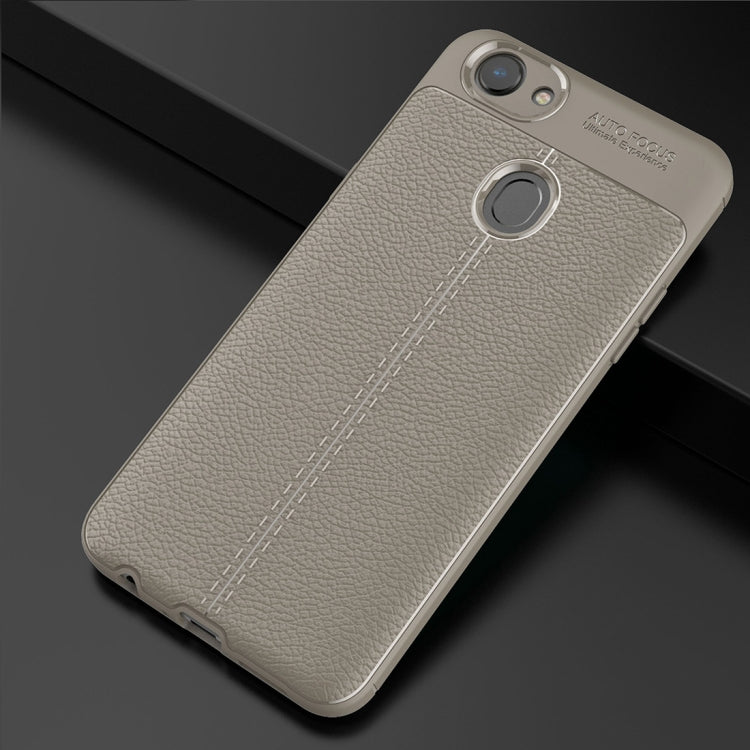 For OPPO  A79 Litchi Texture Design Soft TPU Anti-skip Protective Cover Back Case