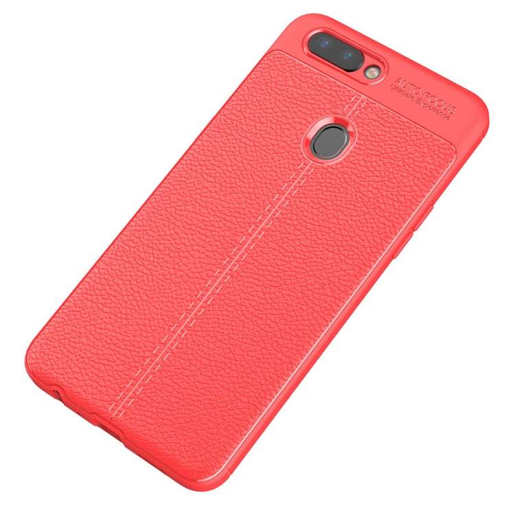 For OPPO  R11s Plus Litchi Texture Soft TPU Anti-skip Protective Cover Back Case