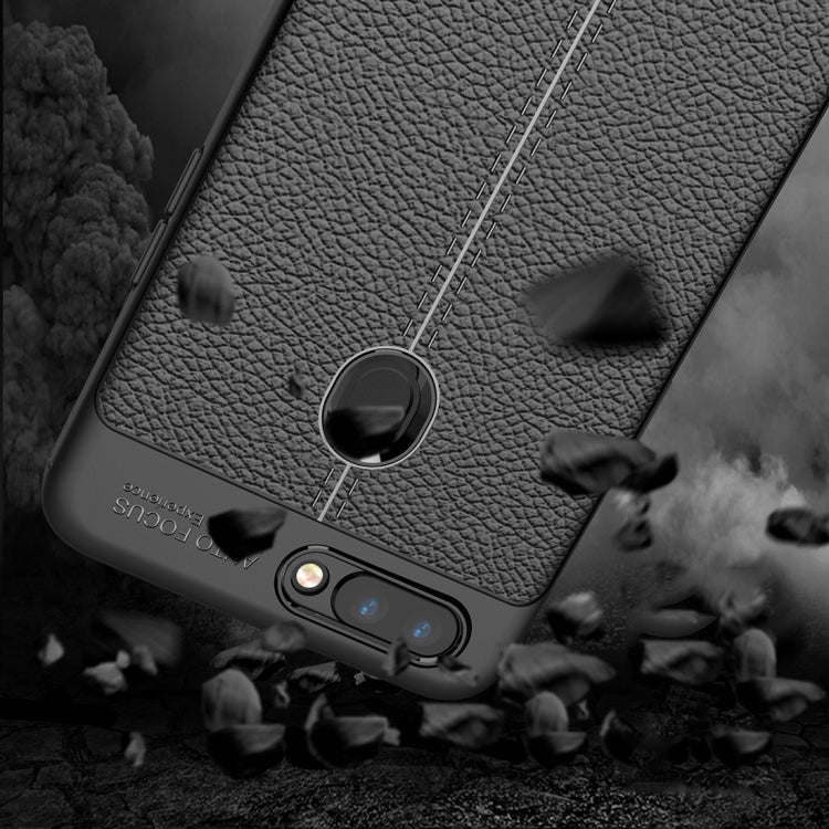 For OPPO  R11s Plus Litchi Texture Soft TPU Anti-skip Protective Cover Back Case