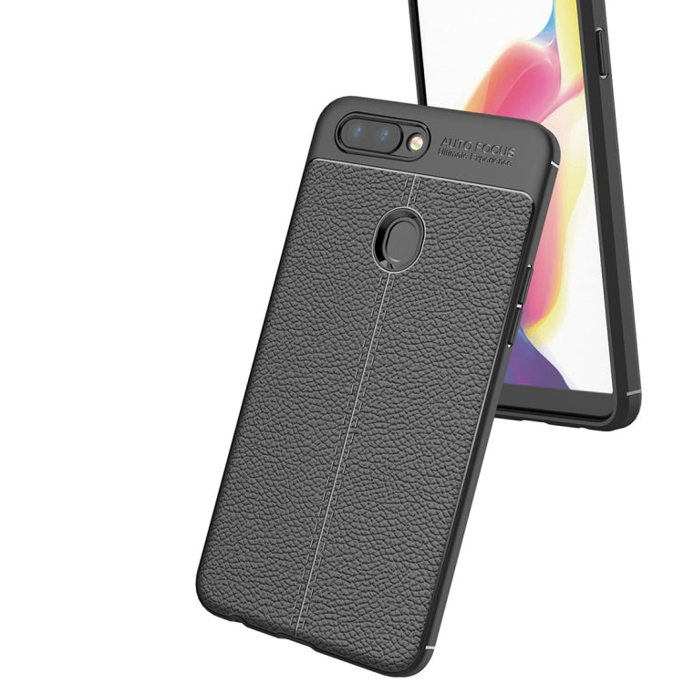 For OPPO  R11s Plus Litchi Texture Soft TPU Anti-skip Protective Cover Back Case