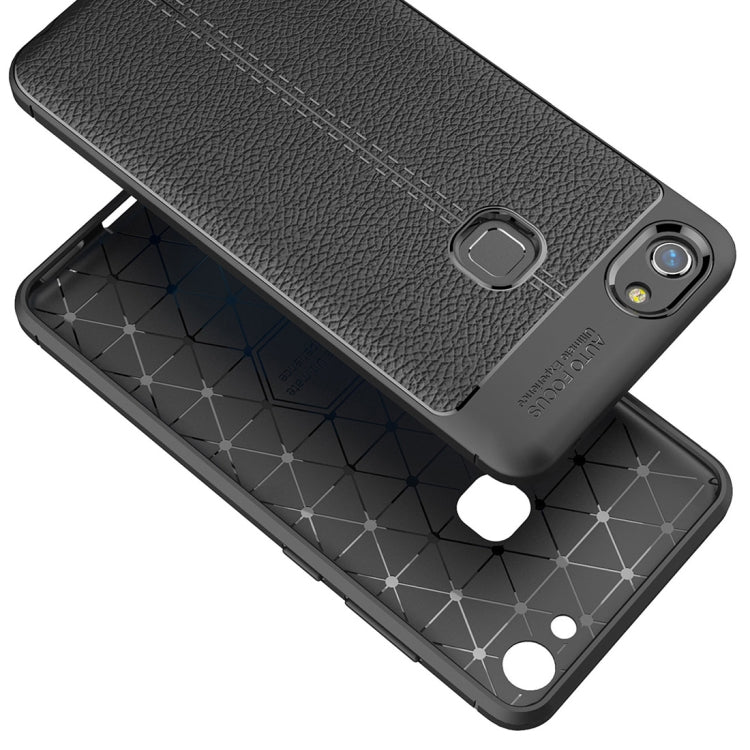 For Vivo  V7 Litchi Texture Soft TPU Anti-skip Protective Cover Back Case