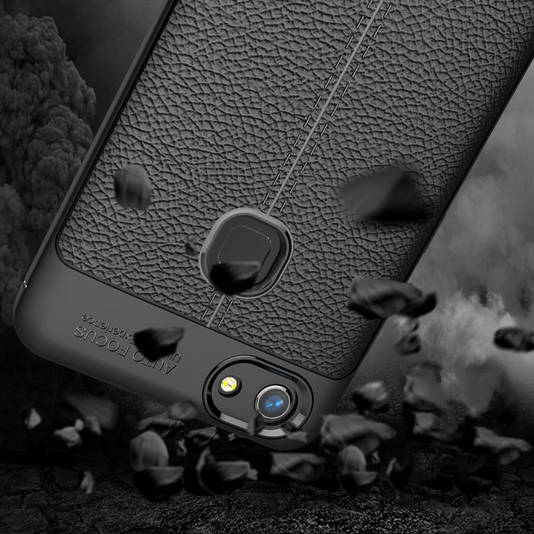 For Vivo  V7 Litchi Texture Soft TPU Anti-skip Protective Cover Back Case