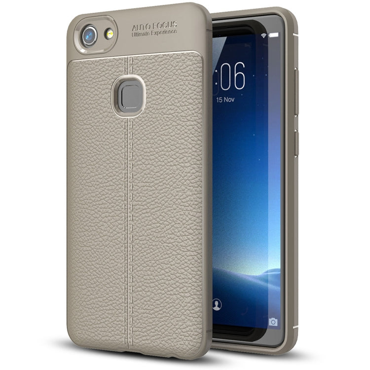 For Vivo  V7 Litchi Texture Soft TPU Anti-skip Protective Cover Back Case