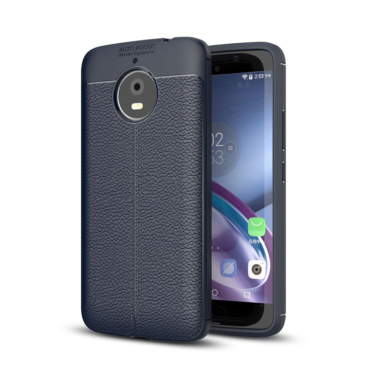 For Motorola Moto E4 Plus (EU Version) Litchi Texture Design Soft TPU Anti-skip Protective Cover Back Case