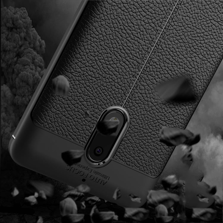 For Nokia 6 Litchi Texture Design Soft TPU Anti-skip Protective Cover Back Case