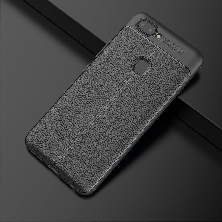 For Vivo  X20 Litchi Texture Full Coverage TPU Protective Back Cover Case