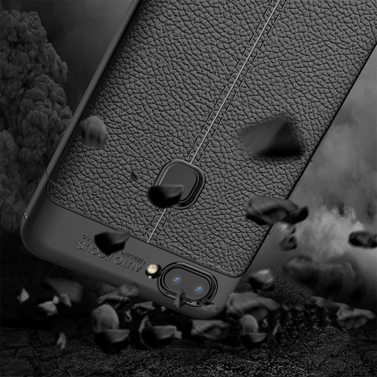 For Vivo  X20 Litchi Texture Full Coverage TPU Protective Back Cover Case