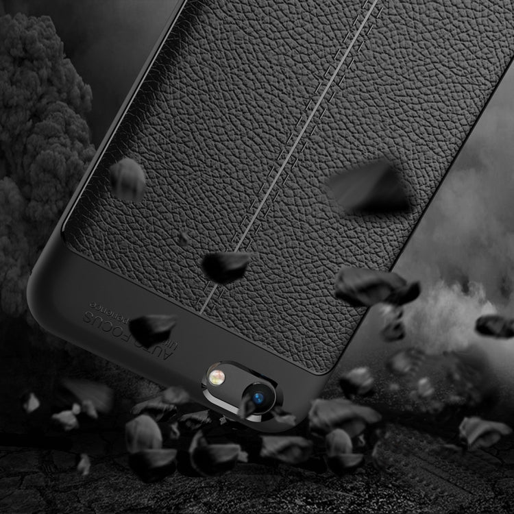 For Vivo  Y69 Litchi Texture Full Coverage TPU Protective Back Cover Case