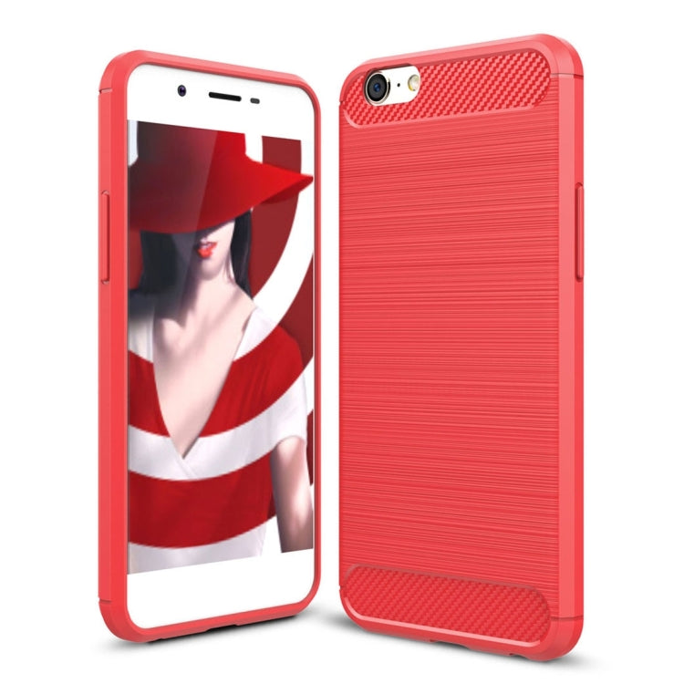 For OPPO  A39 Carbon Fiber TPU Brushed Texture Shockproof Protective Back Cover Case