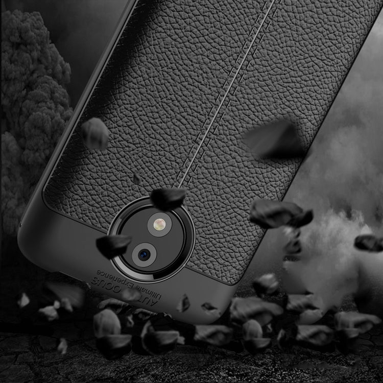 For Motorola Moto C Plus Litchi Texture Design Soft TPU Anti-skip Protective Cover Back Case