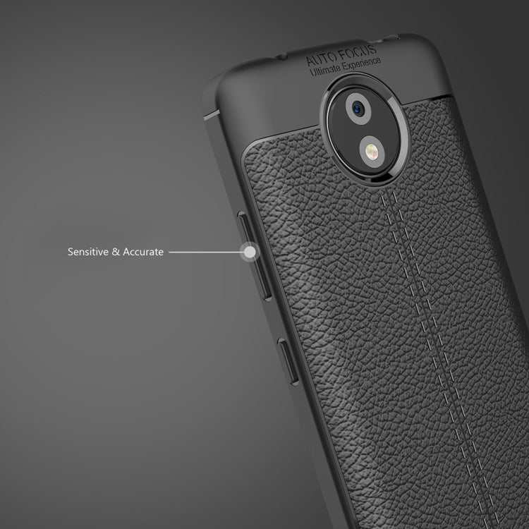 For Motorola Moto C Plus Litchi Texture Design Soft TPU Anti-skip Protective Cover Back Case
