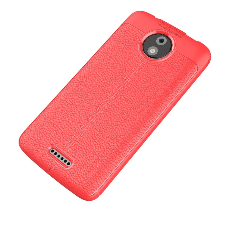 For Motorola Moto C Plus Litchi Texture Design Soft TPU Anti-skip Protective Cover Back Case