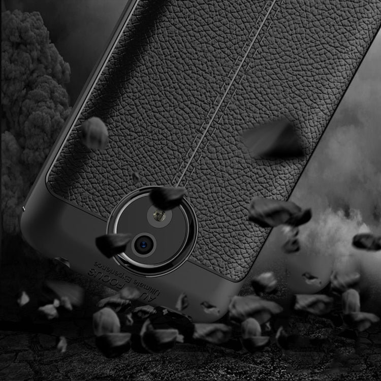 For Motorola Moto C Litchi Texture Design Soft TPU Anti-skip Protective Cover Back Case