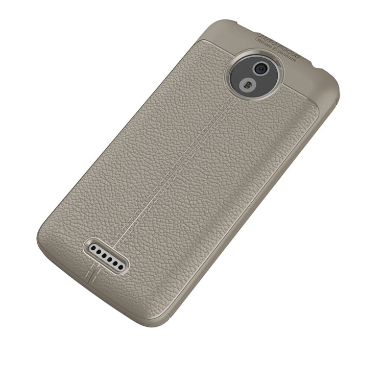 For Motorola Moto C Litchi Texture Design Soft TPU Anti-skip Protective Cover Back Case