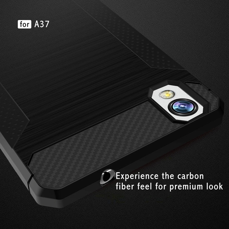 For OPPO  A37 / Neo 9 Brushed Texture Carbon Fiber Anti-slip TPU Protective Cover Case