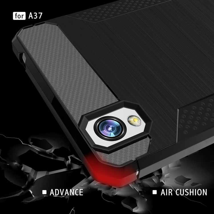 For OPPO  A37 / Neo 9 Brushed Texture Carbon Fiber Anti-slip TPU Protective Cover Case