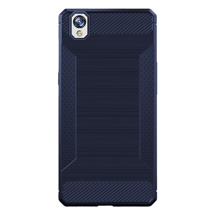 For OPPO  A37 / Neo 9 Brushed Texture Carbon Fiber Anti-slip TPU Protective Cover Case