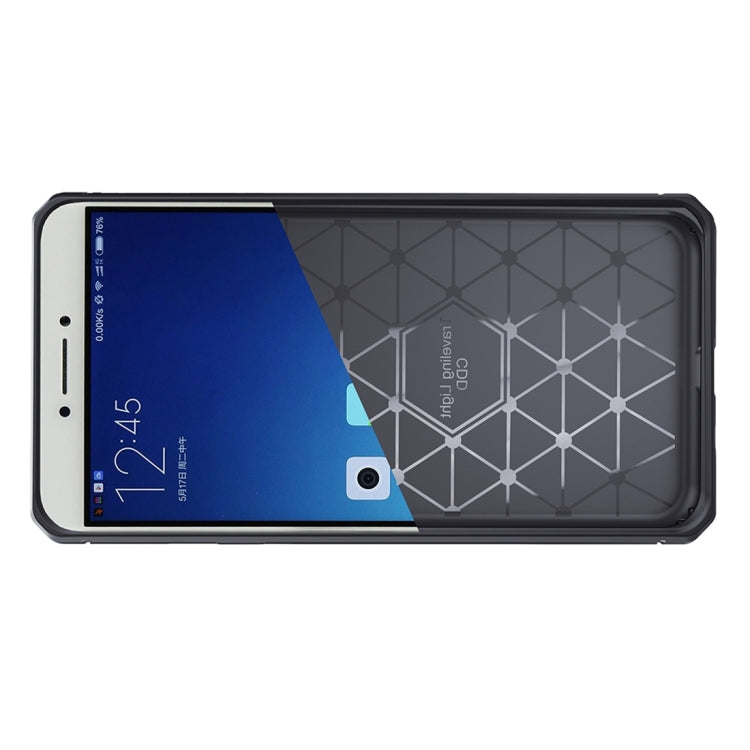 For OPPO  A57 / A39 Brushed Texture Carbon Fiber Anti-slip TPU Protective Cover Case