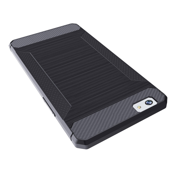 For OPPO  A57 / A39 Brushed Texture Carbon Fiber Anti-slip TPU Protective Cover Case